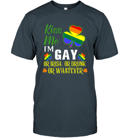 Kiss Me I'm Gay Or Irish Or Drunk Or Whatever Lgbt Shirt T-Shirt Charcoal