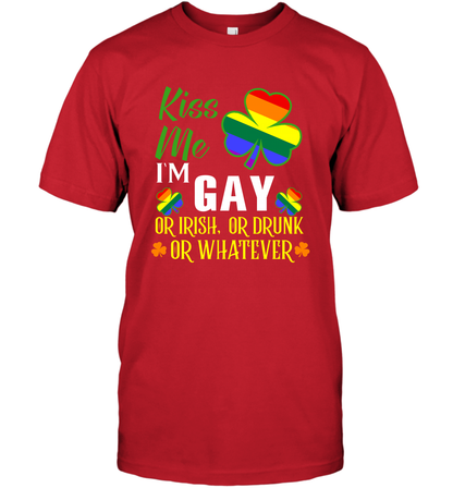 Kiss Me I'm Gay Or Irish Or Drunk Or Whatever Lgbt Shirt T-Shirt Red