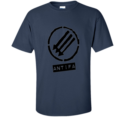 Anti Fascist Antifa Logo T-shirt Navy