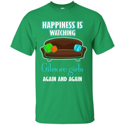 Movie T-shirt Happiness Is Watching Again And Again Irish Green