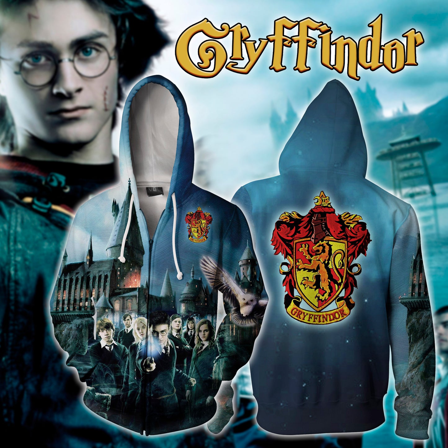 Gryffindor Harry Potter Zip Up Hoodie