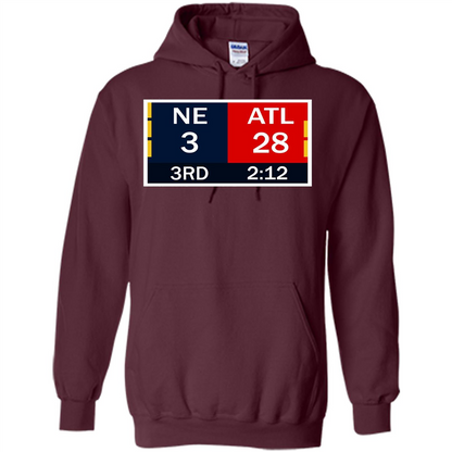 NE 3 ATL 28 Final T-shirt 2 Sides 1 Game Maroon
