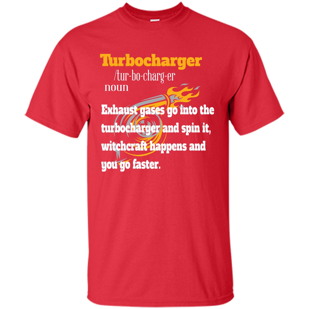 Car Lover T-shirt Turbocharger Exhaust Gases Go Into The Turbocharger Red
