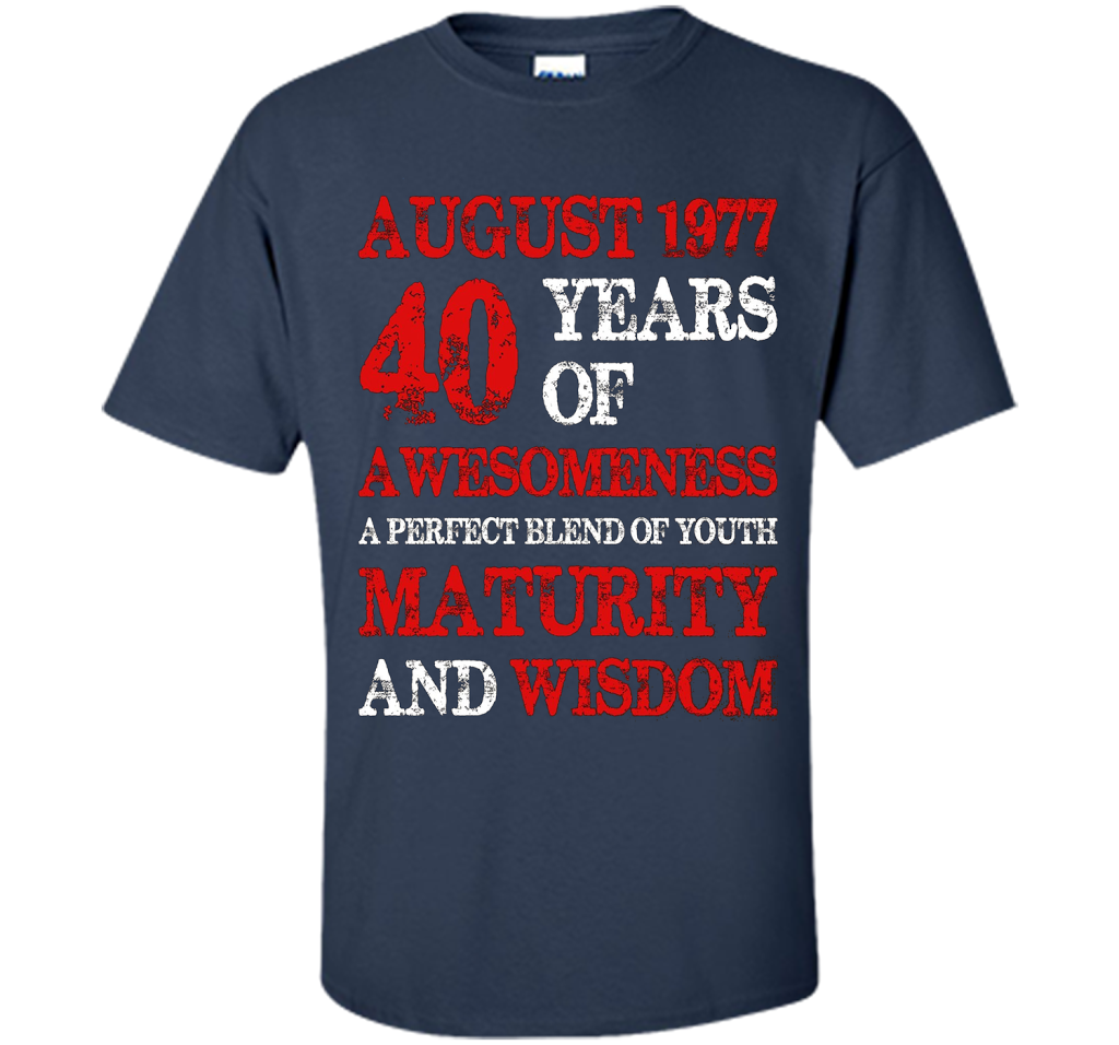 Vintage Limited August 1977 Edition - 40th Birthday Gift shirt Navy