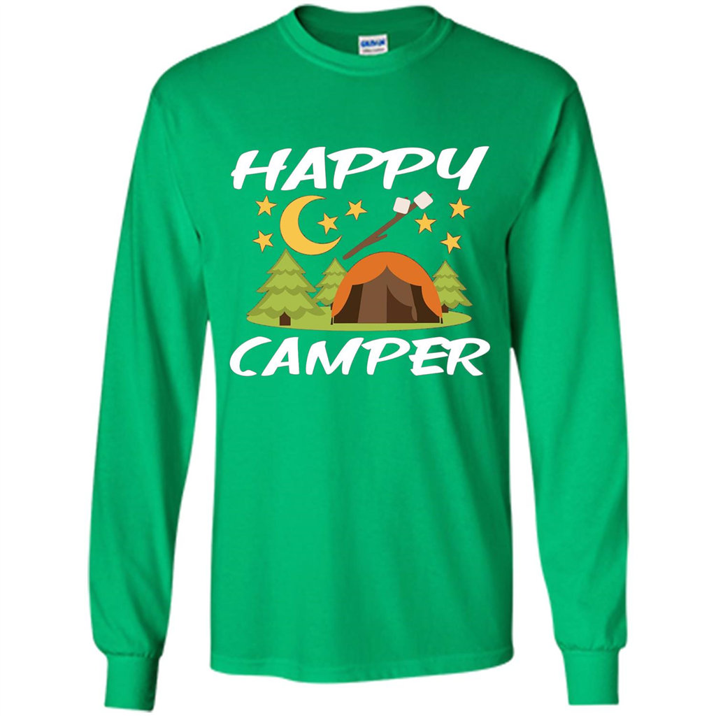 Happy Camper T-shirtt - Outdoor Night Sky Irish Green