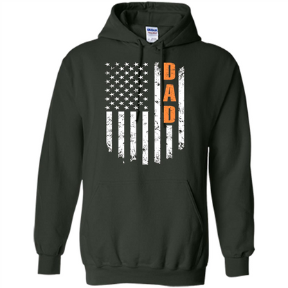 Fathers Day T-shirt American Flag Forest Green