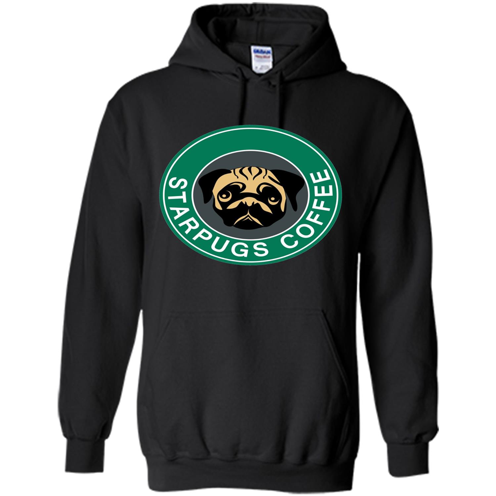 Starpugs Coffee T-shirt Pug Dog Lover T-shirt Black