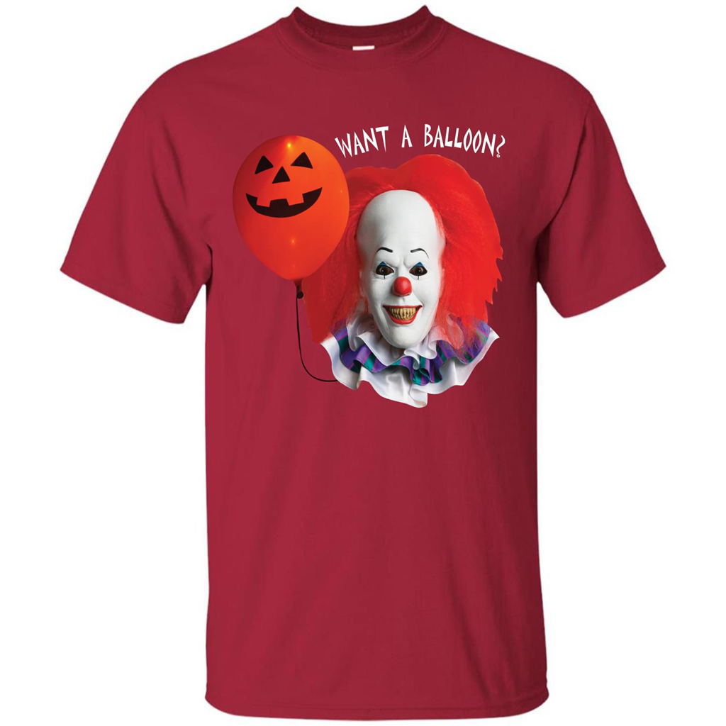 Halloween T-shirt Want A Balloon T-shirt Cardinal