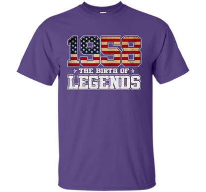 Birthday Gift For 59 Years Old 1958 T Shirt American Flag t-shirt Purple