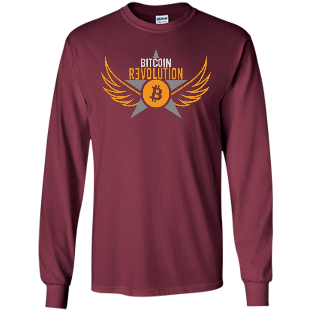 Bitcoin T-shirt Cool Cryptocurrency Revolution BTC Logo T-shirt Maroon