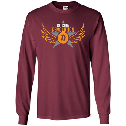 Bitcoin T-shirt Cool Cryptocurrency Revolution BTC Logo T-shirt Maroon