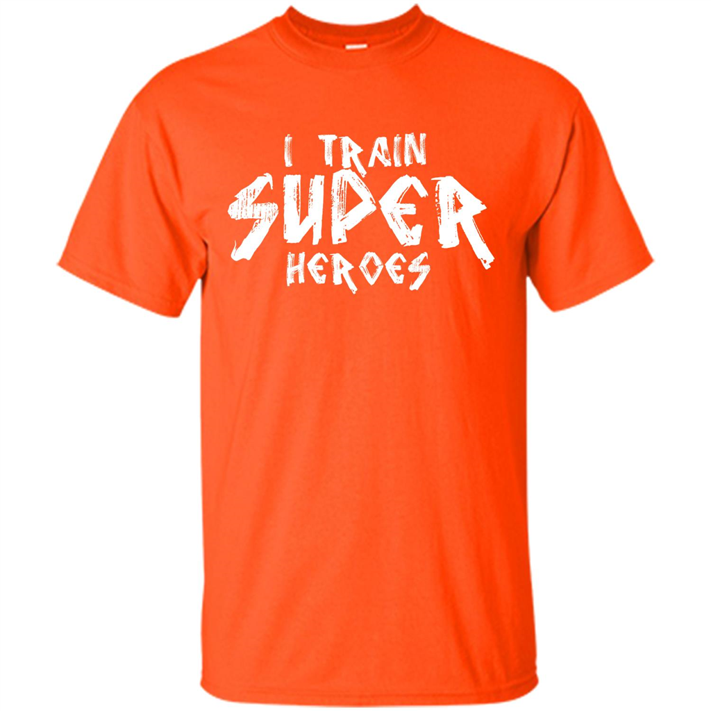 I Train Super Heroes T-shirt Orange