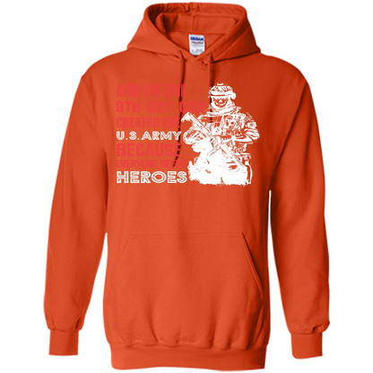 Military T-shirt And On The 9th Day God Created The U S Army Orange