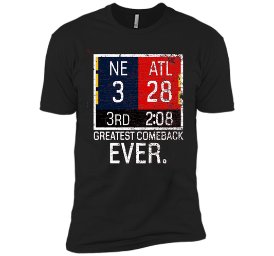 New England 3 - Atlanta 28 T-shirt - Greatest Comeback Ever T-shirt Black