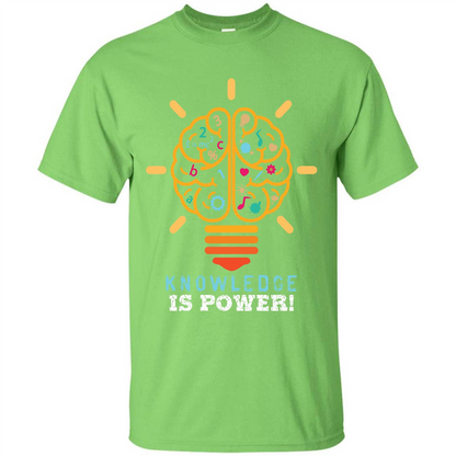 Student T-shirt Knowledge Is Power T-shirt Lime
