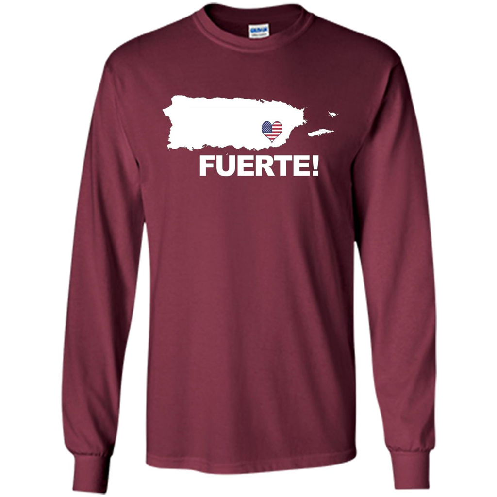 Fuerte T-Shirt Strong Support for Puerto Rico T-shirt Maroon