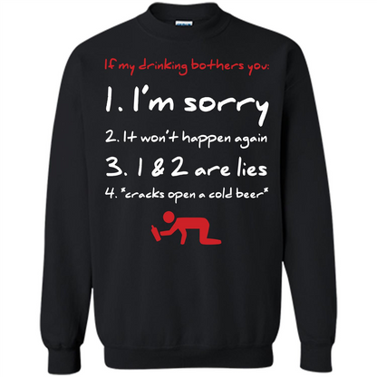 Beer T-shirt If My Drinking Bothers You T-shirt Black