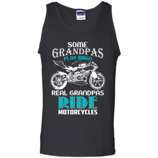 Papa T-shirt Real Grandpas Ride Motorcycles Black