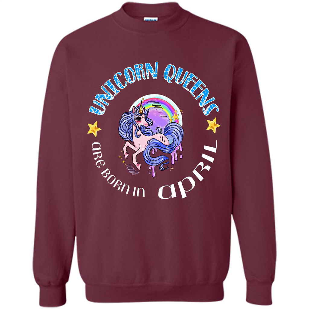 April Unicorn T-shirt Unicorn Queens Are Born April Maroon