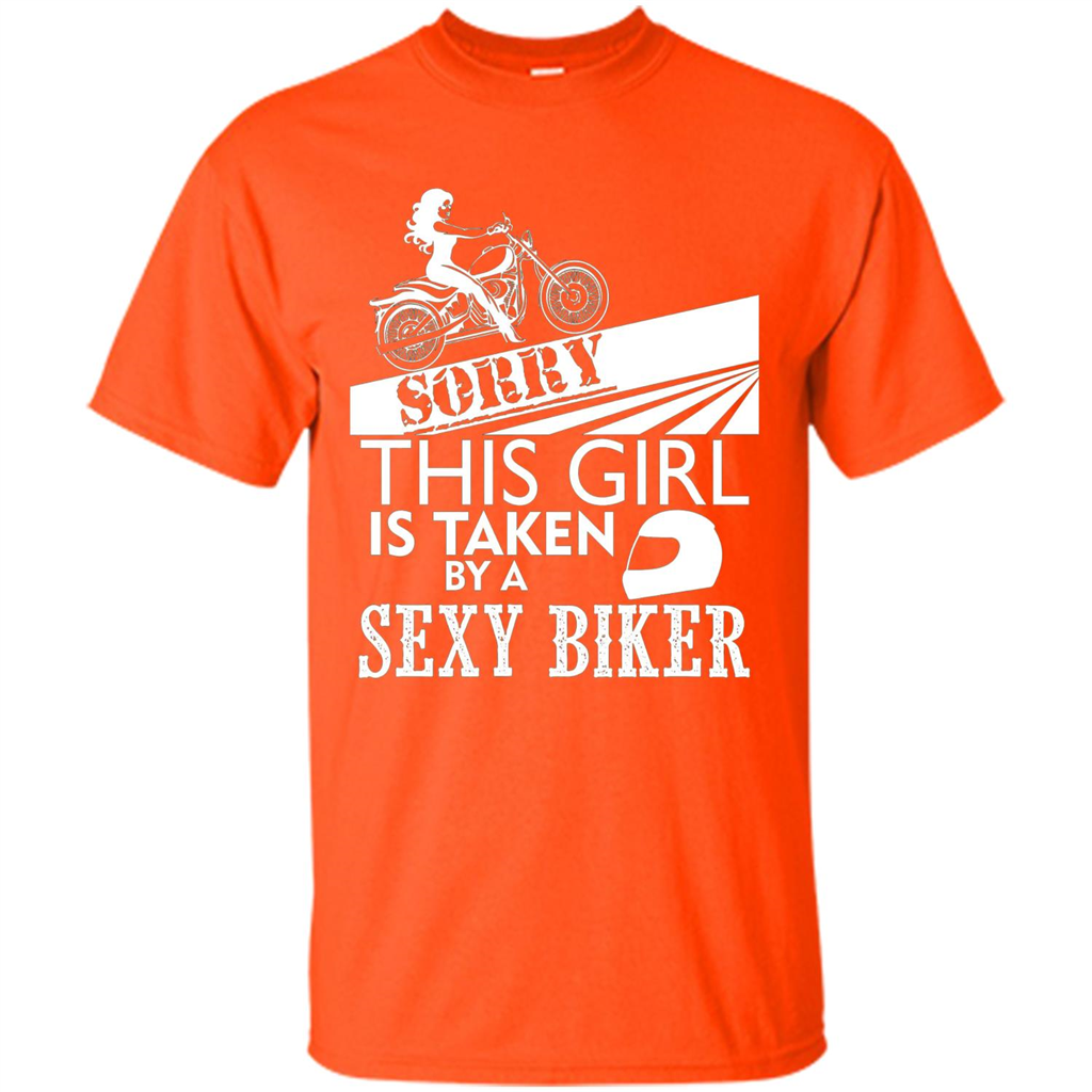 Funny Biker T-shirt This Girl Is Taken By A Biker T-shirt Orange