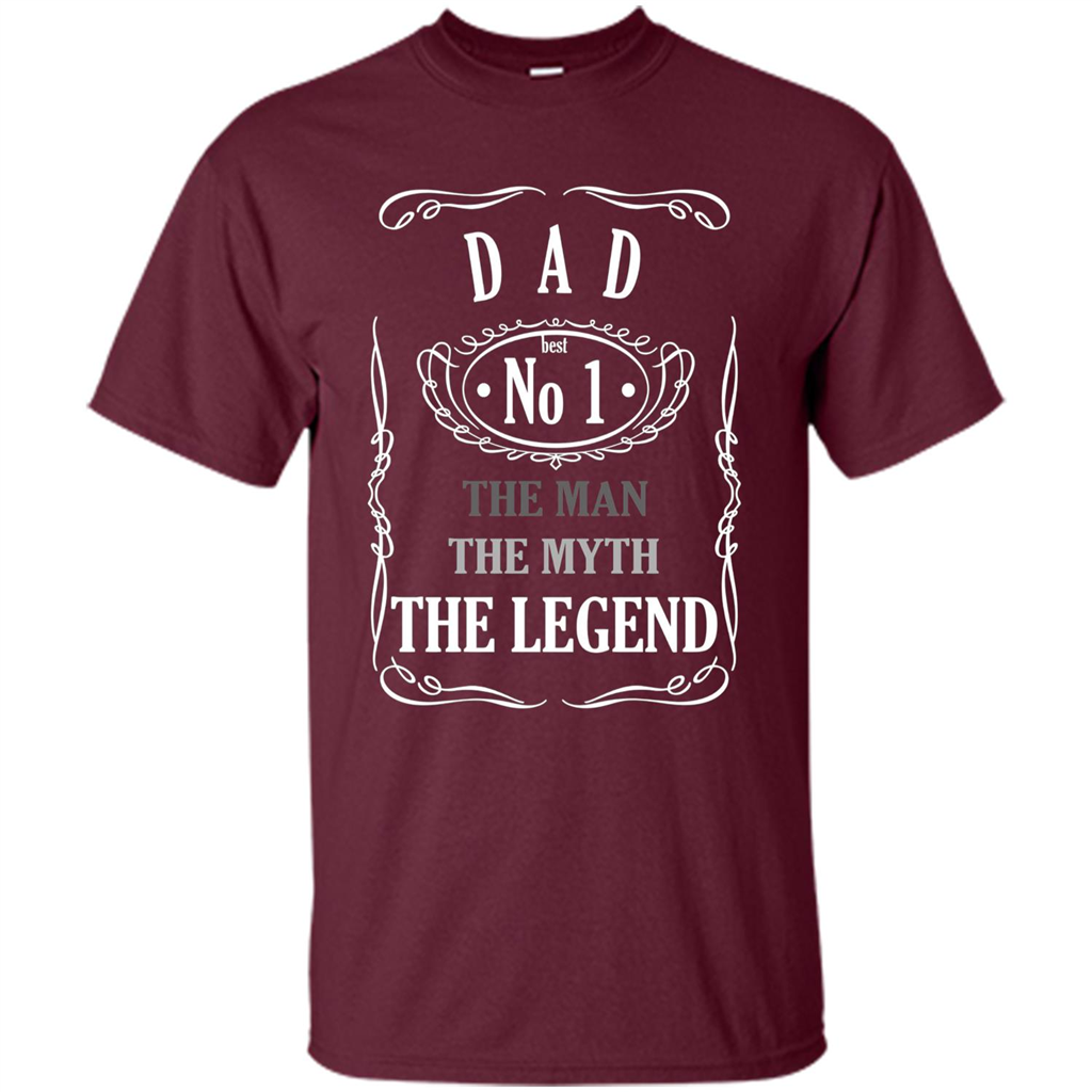 Fathers Day T-shirt Dad No.1 The Man The Myth The Legend Maroon