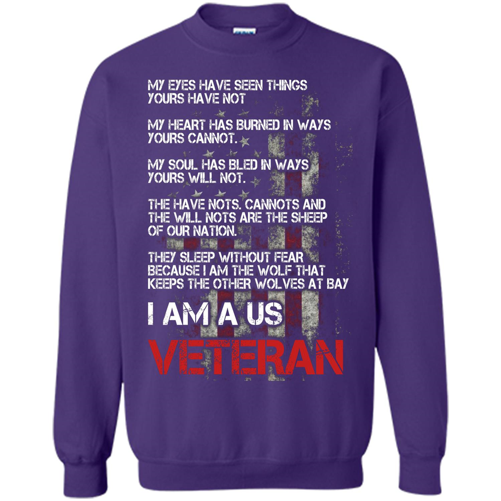 Military T-shirt I Am A Us Veteran T-shirt Purple