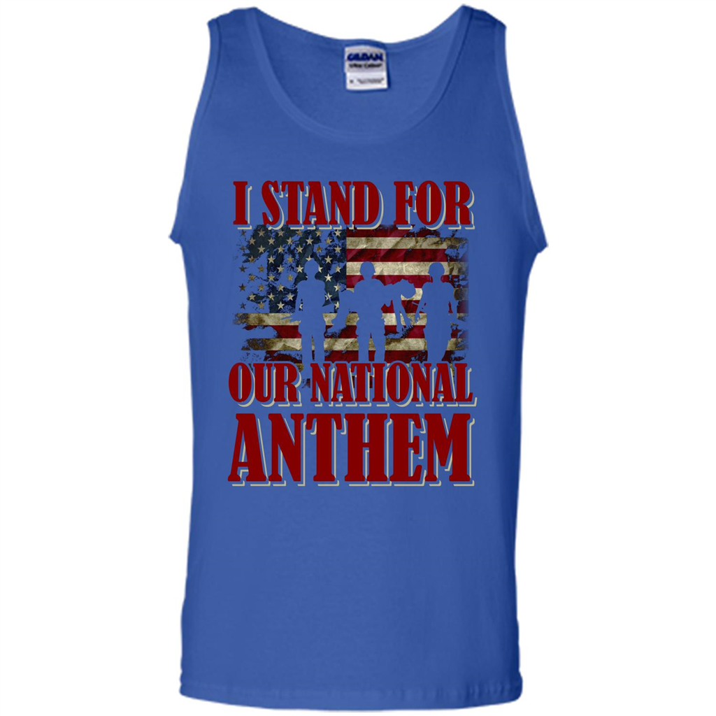 Military T-shirt I Stand For Our National Anthem T-shirt Royal