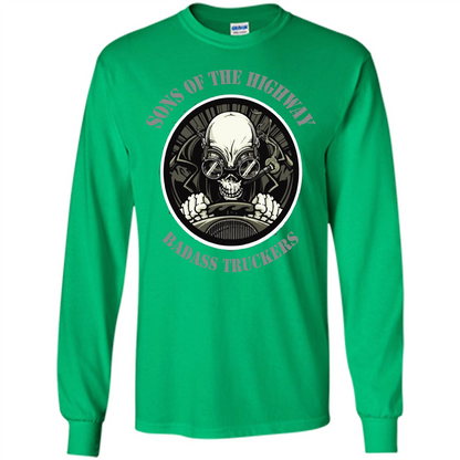 Trucker T-shirt Sons Of The Highway Badass Truckers T-shirt Irish Green