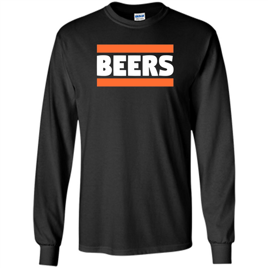 Funny Football T-shirt Chicago BEERS Blue and Orange Black