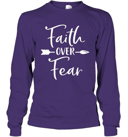 Faith Over Fear Shirt Long Sleeve T-Shirt Long Sleeve T-Shirt Purple