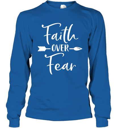 Faith Over Fear Shirt Long Sleeve T-Shirt Long Sleeve T-Shirt Royal