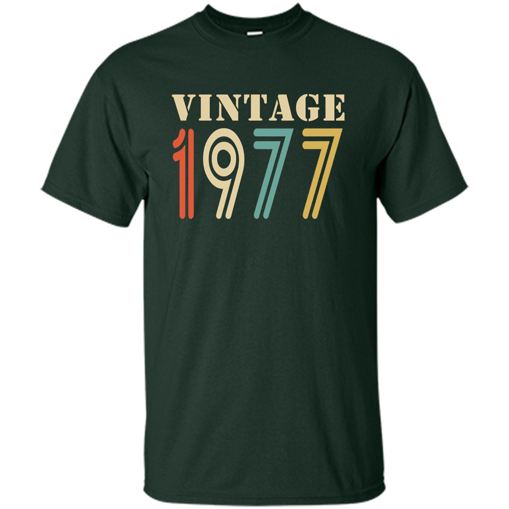 Vintage 1977 Birthday Gift T-shirt Forest Green