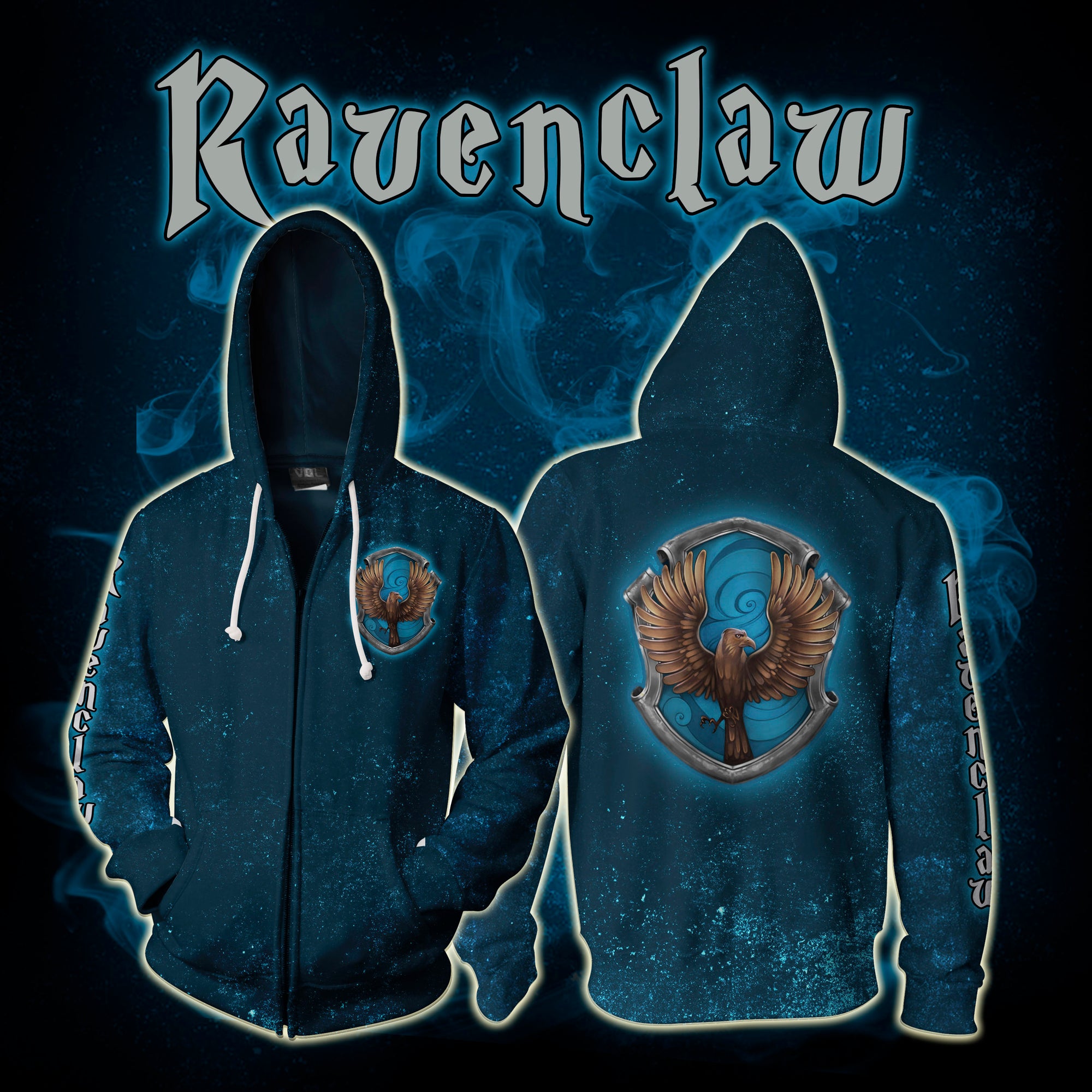 Ravenclaw Logo (Harry Potter) 3D Zip Up Hoodie