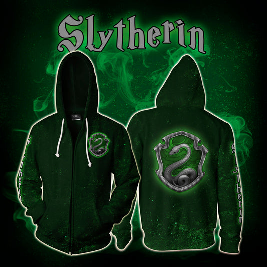 Slytherin Logo (Harry Potter) 3D Zip Up Hoodie