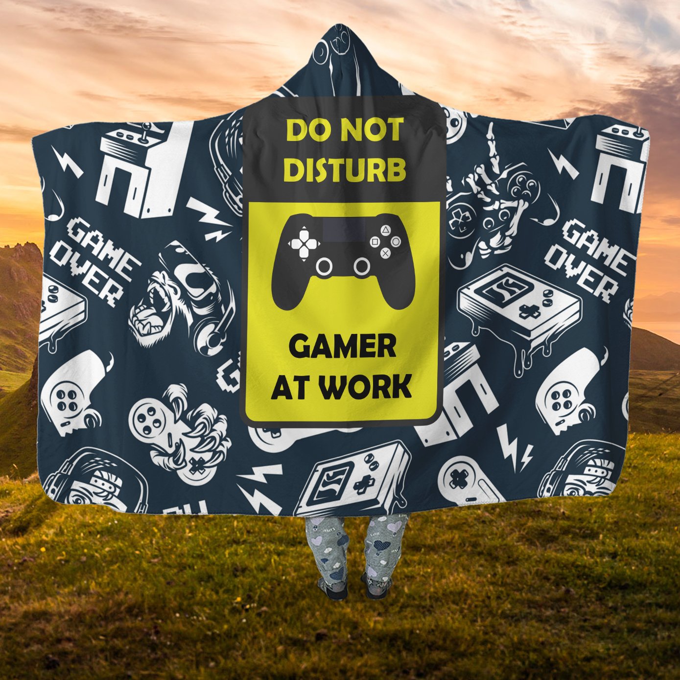Do Not Disturb Gamer At Work 3D Hooded Blanket