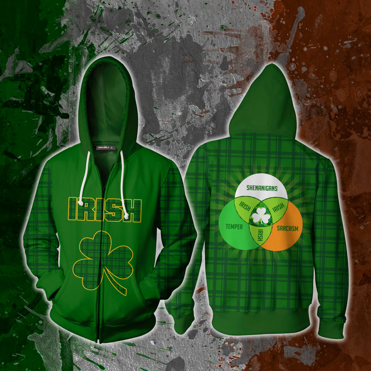 Irish - Shenanigans Sarcasm Temper St.Patrick's Day Zip Up Hoodie 4XL