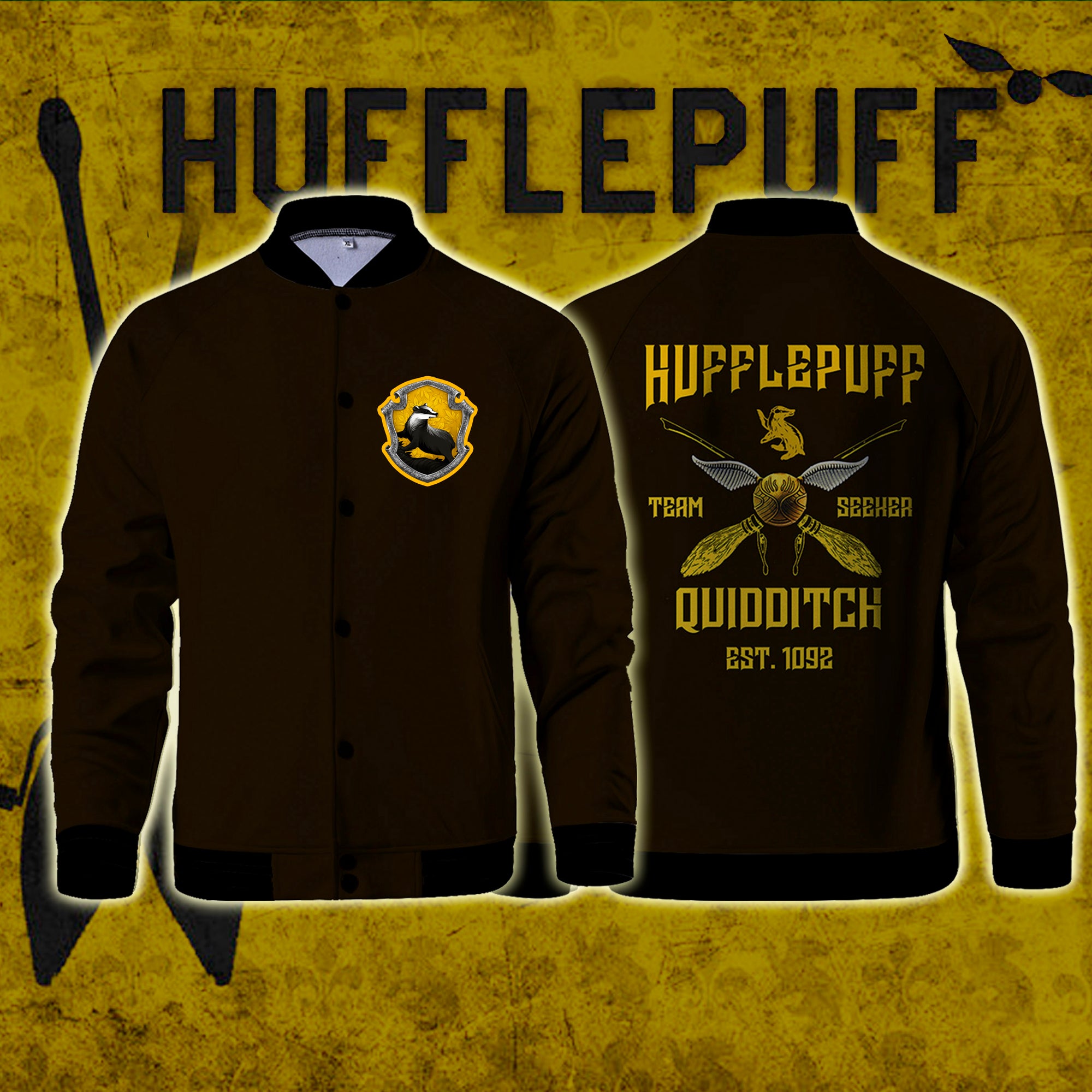 Hufflepuff Quidditch Team Est 1092 Harry Potter Baseball Jacket
