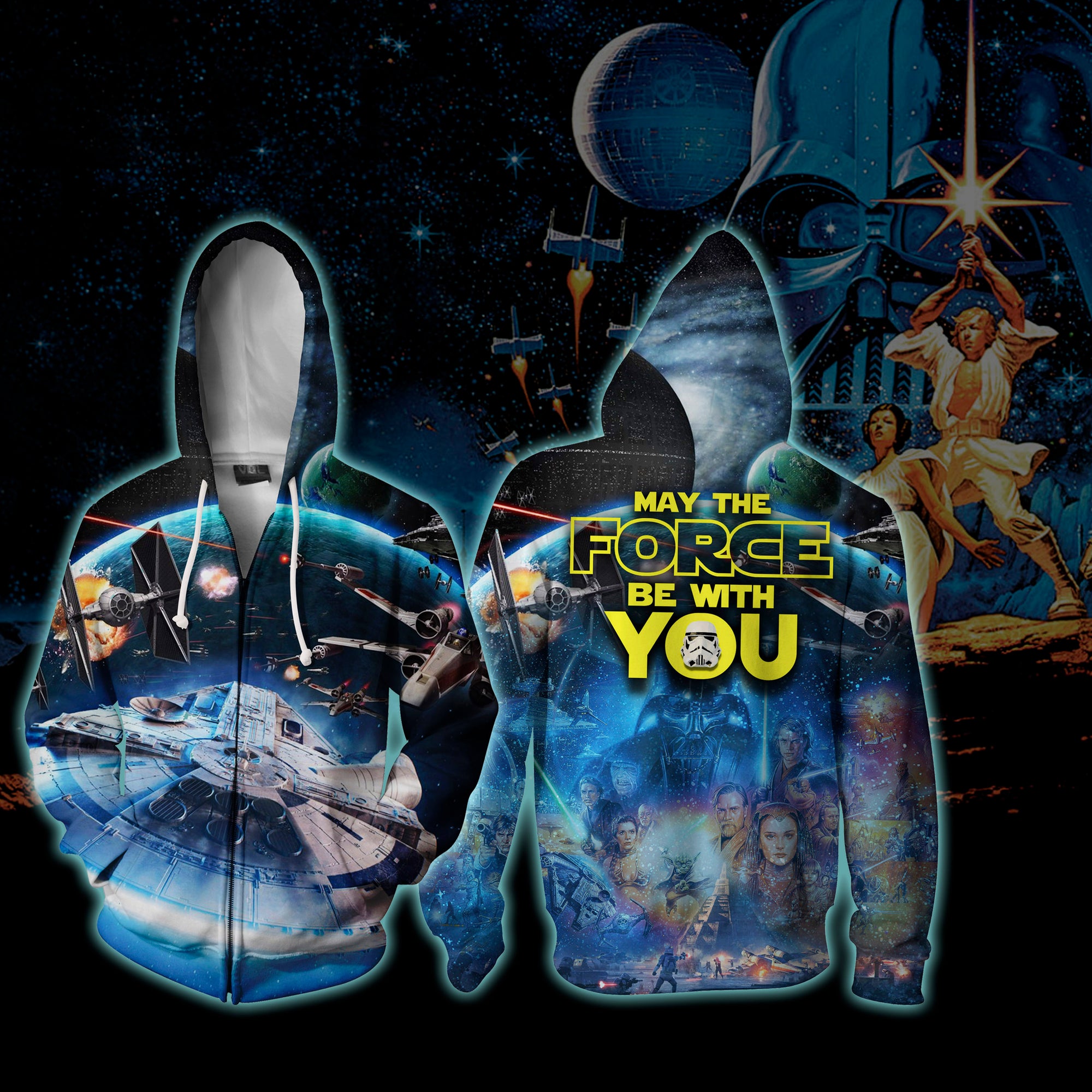 Star Wars May The Force Be With You Zip Up Hoodie
