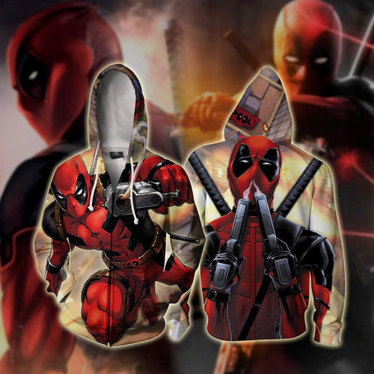 Deadpool 3D Zip Up Hoodie 4XL