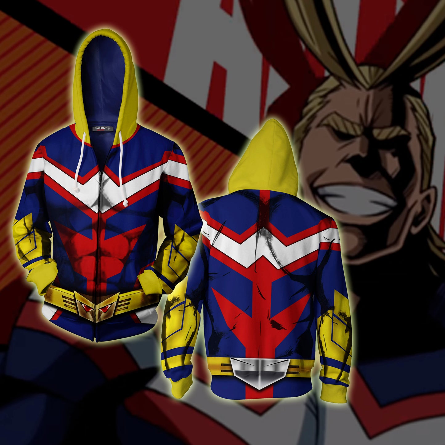 All Might My Hero Academia Zip Up Hoodie 4XL