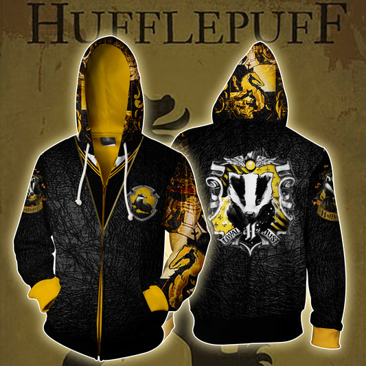 The Hufflepuff Badger Harry Potter Zip Up Hoodie