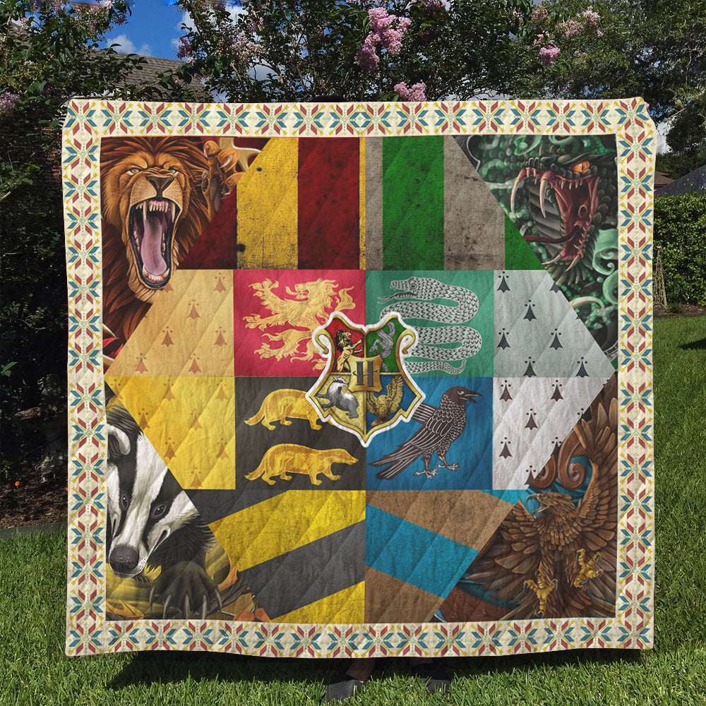 Hogwarts Logo Harry Potter 3D Quilt Blanket Queen (203x228CM)