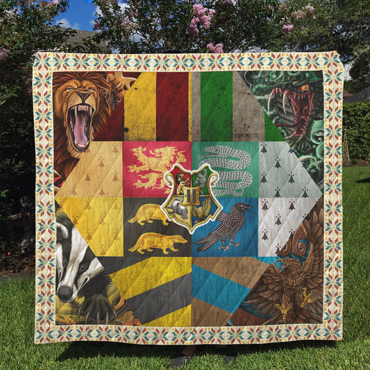 Hogwarts Logo Harry Potter 3D Quilt Blanket Queen (203x228CM)