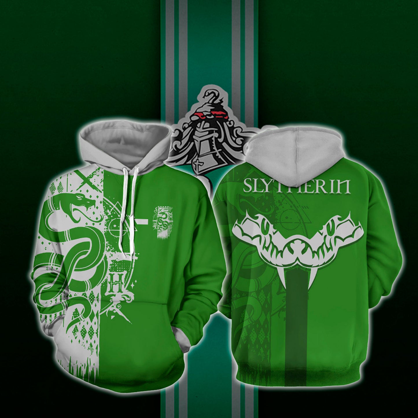 Quidditch Slytherin Harry Potter 3D Hoodie