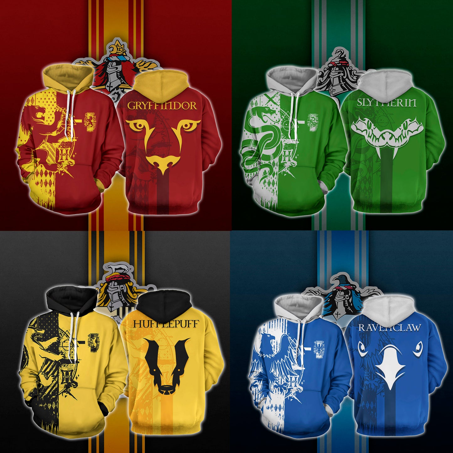 Quidditch Slytherin Harry Potter 3D Hoodie