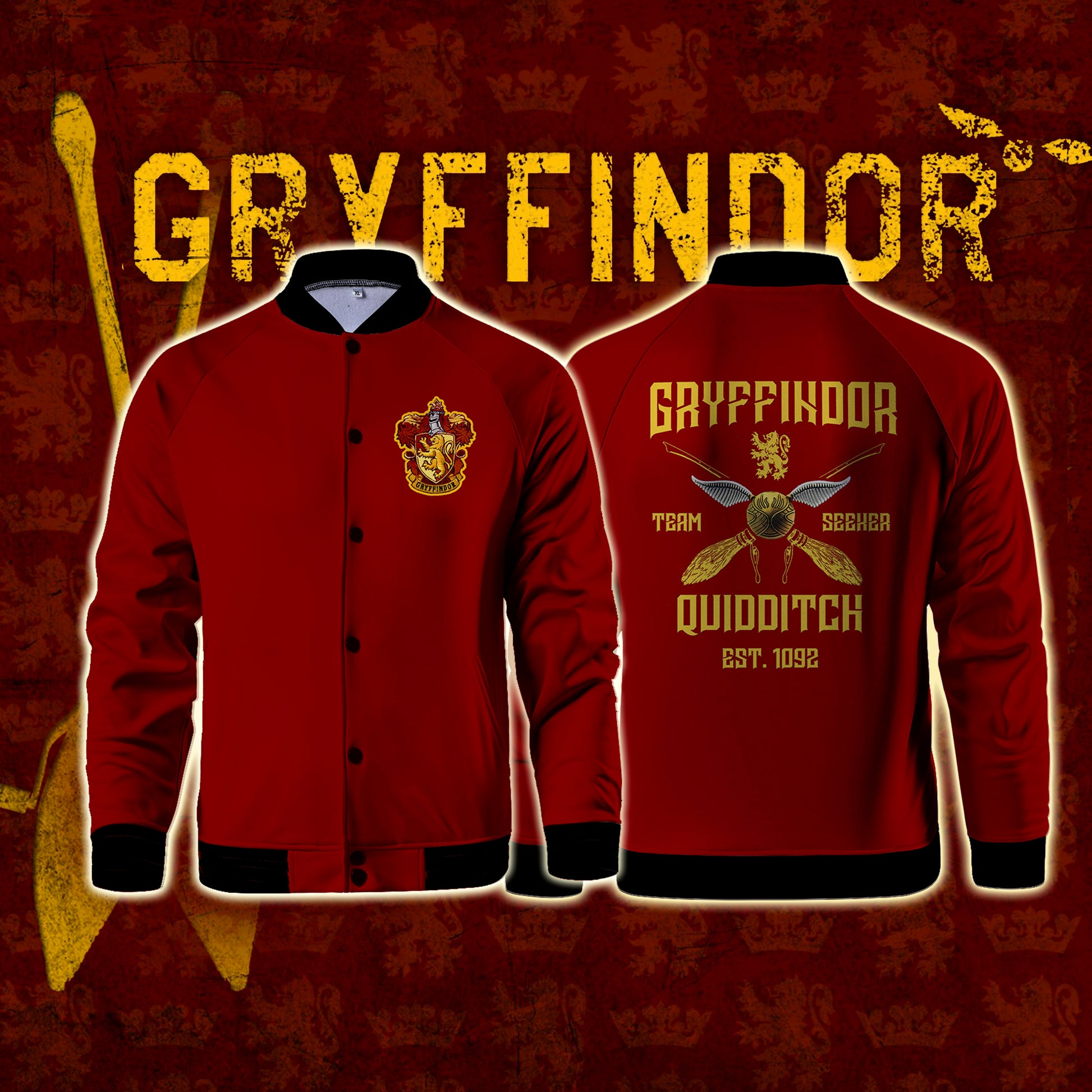 Gryffindor Quidditch Team Harry Potter Baseball Jacket