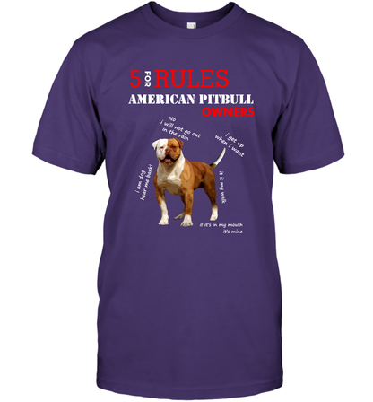 5 For Rules American Pitbull Owners Shirt T-Shirt Purple