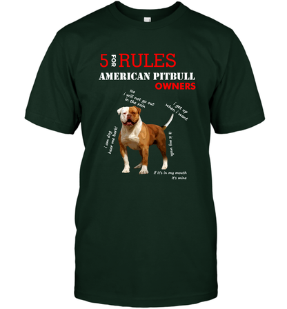 5 For Rules American Pitbull Owners Shirt T-Shirt Forest Green