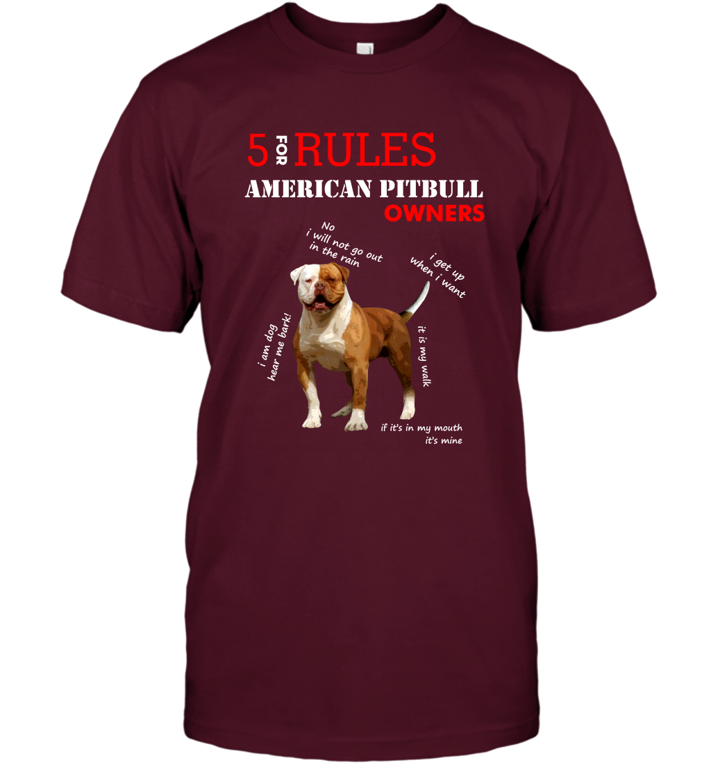 5 For Rules American Pitbull Owners Shirt T-Shirt Maroon