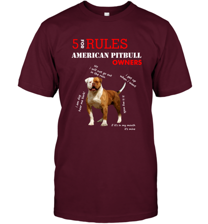 5 For Rules American Pitbull Owners Shirt T-Shirt Maroon
